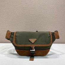 PRADA 2VH176 ナイロンウエストバッグ 麝香緑 サイズ:18x15cm