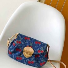LOUIS VUITTON M13680 牛皮 モノグラム デニム ハンドバッグ 27x18cm サイズ:27x18cm