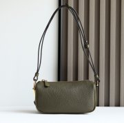 GUCCI 860784 カーフレザー、レザー グリーン、ブラウン、ゴールド ハンドバッグ 馬銜、クラシック 20x19cm サイズ:20x19cm