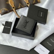 SAINT LAURENT 463249 メンズ対折り財布 ゼロポケット付き モノグラム サイズ:11x9.5x2.5cm