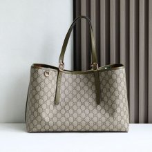 GUCCI 815213 レザー ホワイト、ベージュ トートバッグ GG、新作 38x25x15cm サイズ:38x25x15cm