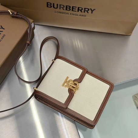 BURBERRY 8991 キャンバス 斜め掛けバッグ TB 19x14cm サイズ:19x14cm