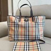 BURBERRY 2221 カーフスキン チェック トートバッグ クラシックチェック 38x28x16cm サイズ:38x28x16cm