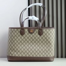 GUCCI 739730 レザー ブラウン トートバッグ、ショルダーバッグ、ハンドバッグ オフィディア 38x28x15cm サイズ:38x28x15cm