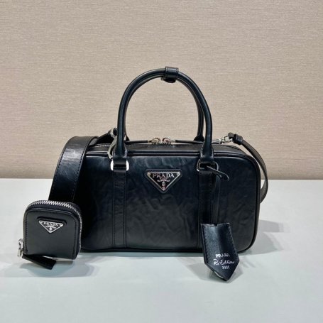 PRADA 1BB098 ボストンバッグ 小 サイズ:24x13.5cm
