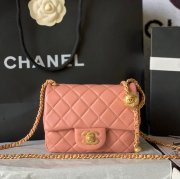 CHANEL AS1786 ラムレザー ゴールド ショルダーバッグ ファッショナブル 18×13×7cm サイズ:18×13×7cm