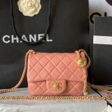 CHANEL AS1786 ラムレザー ゴールド ショルダーバッグ ファッショナブル 18×13×7cm サイズ:18×13×7cm