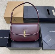 SAINT LAURENT 832332 ラムレザー レッド、ゴールド ハンドバッグ クラシック 29x18cm サイズ:29x18cm