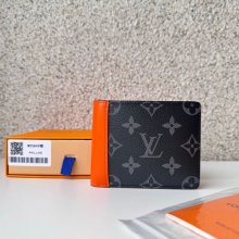 LOUIS VUITTON M25849 スレンダー短財布 モノグラムエクリプス×オレンジ サイズ:11x8.5cm