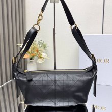 DIOR 2416 カーフレザー、レザー グレンチェック、レター ブラック、ゴールド、ベージュ 斜め掛けバッグ、ショルダーバッグ、ハンドバッグ 大 小 サイズ:23x16x14cm