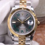 ROLEX M126333 デイトジャスト 41mm グレー/グリーンローマ ジュビリー