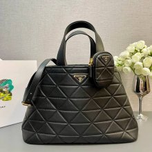PRADA 1BG547 カーフスキン、ラムレザー プリント ショルダーバッグ、トートバッグ、ハンドバッグ トート、大 38x25x18cm サイズ:38x25x18cm
