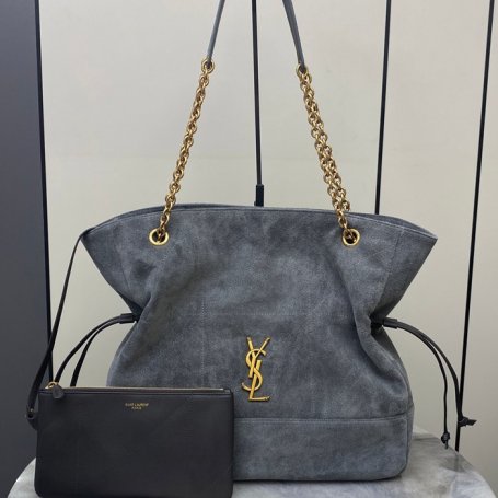 SAINT LAURENT 809824 マット グレー、ゴールド、マット トートバッグ、脇下バッグ ジェイミー 35x35x10cm サイズ:35x35x10cm