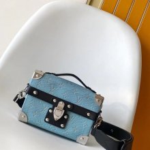 LOUIS VUITTON M15035 牛皮 モノグラム ブルー ハンドバッグ 19x15cm サイズ:19x15cm