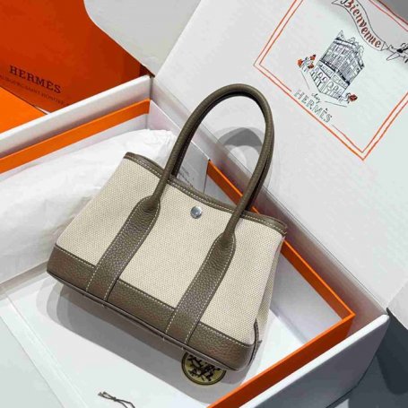 HERMES ガーデン 23cm 象グレー ハンドバッグ セミハンドメイド 23cm Garden 23cm サイズ:23cm