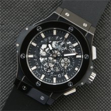 HUBLOT アエロバン クォーツ搭載 クロノグラフ 革ベルト デイト表示