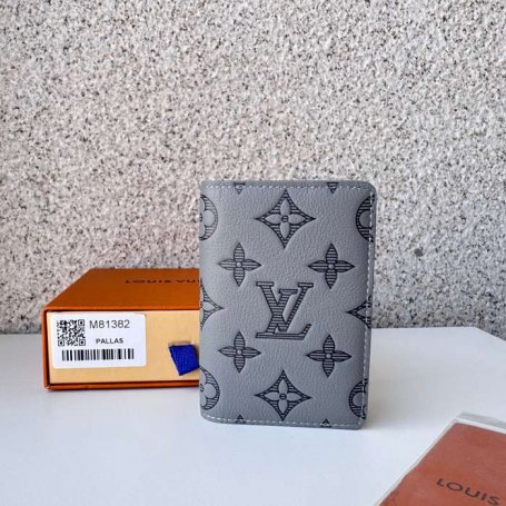 LOUIS VUITTON M81382 ポケットオーガナイザー モノグラムシャドウ グレー サイズ:8x11cm