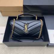 SAINT LAURENT 869461 ラムレザー ゴールド 斜め掛けバッグ チェーン 25x13cm サイズ:25x13cm