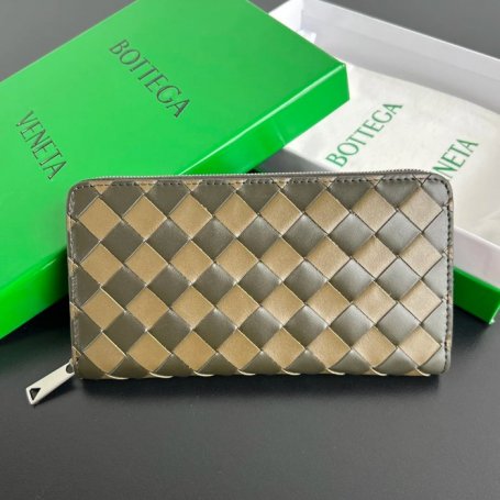 BOTTEGA VENETA BV 593217 メンズ編み財布 三色牛皮編み 19x10cm サイズ:19x10cm