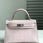 HERMES ケリー 19cm ワニ革 パープル ショルダーバッグ 高品質 19cm Kelly 19cm サイズ:19cm