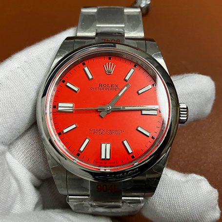 ROLEX 124300 41mm コーラルレッド 2024最高級通販
