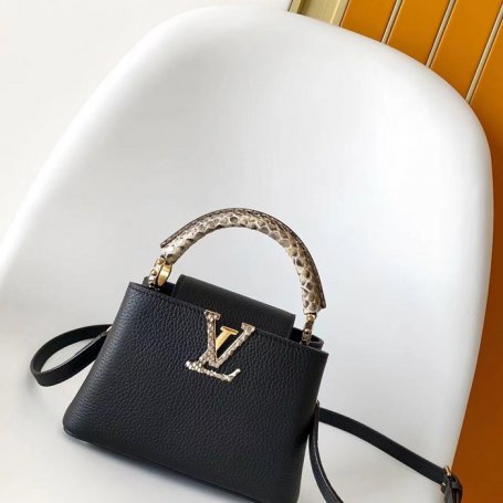 LOUIS VUITTON N85515 牛皮 ブラック ハンドバッグ 斜め掛けフラップ 21x13.6cm サイズ:21x13.6cm