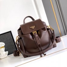 Prada 新作 シープスキン リュック オールレザー ブラック 1BZ080 サイズ:29x27x12.5cm