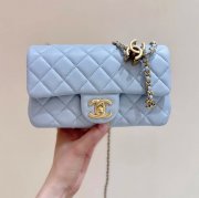 CHANEL ラムレザー ゴールド 斜め掛けバッグ 20×13×7cm サイズ:20×13×7cm