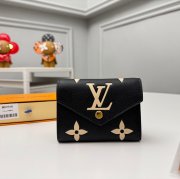 LOUIS VUITTON M80968 ヴィクトリーヌ財布 モノグラムアンプラント ブラック サイズ:12x9.5x2.5cm
