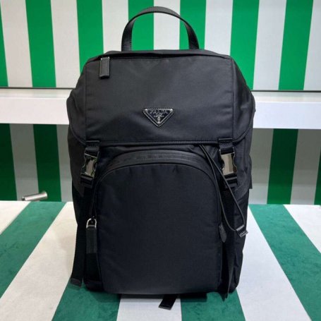 Prada リュック ナイロン ブラック 2VZ135 サイズ:45x27x17cm