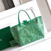 GOYARD 6603 キャンバス、レザー ショルダーバッグ、ハンドバッグ キャンバス、レザー、大 34x28x15cm サイズ:34x28x15cm