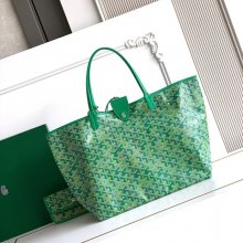 GOYARD 6603 キャンバス、レザー ショルダーバッグ、ハンドバッグ キャンバス、レザー、大 34x28x15cm サイズ:34x28x15cm