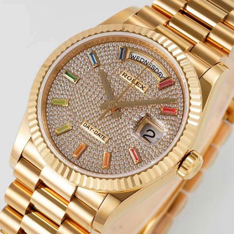 ROLEX m128238 デイデイト 36mm Rainbow 全面ダイヤ