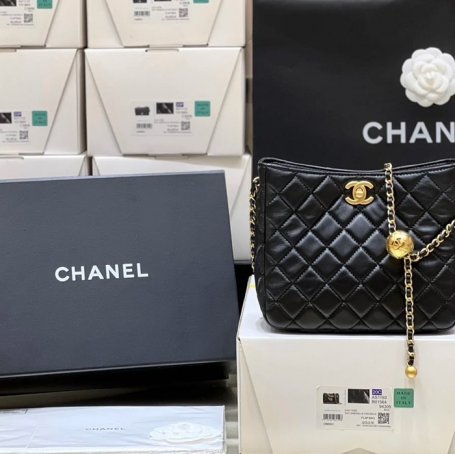 CHANEL 3259 ラムレザー ゴールド ショルダーバッグ 大容量 19×16×8cm サイズ:19×16×8cm