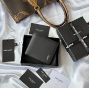 SAINT LAURENT 607727 メンズ対折り財布 荔枝紋 サイズ:11x9.5x2.5cm