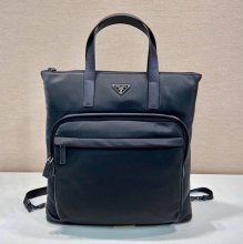 Prada メンズ ナイロン トートバッグ ナイロン ブラック 2VG098 サイズ:42x38x10cm