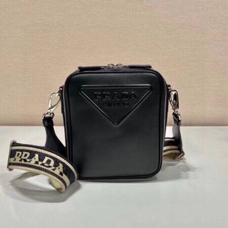 PRADA 2VH154 刺繍テープ斜め掛け サイズ:19x16x5.5cm