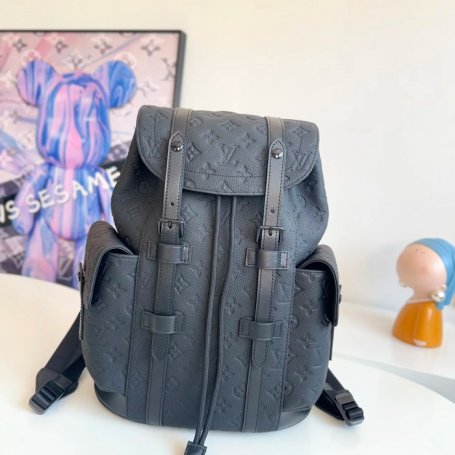 Louis Vuitton クリストファー リュック オールレザー ブラック M20899 サイズ:39x32x12cm