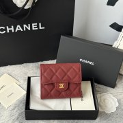 CHANEL 82288 CF 短三つ折り財布 カヴィア粒革 サイズ:11.5x10.5cm