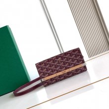 GOYARD 6112 キャンバス、レザー イエロー ハンドバッグ、木製バッグ、ミニバッグ モンテカルロ、キャンバス、木製 サイズ:9X3.3X10cm