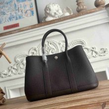 HERMES ガーデン 30cm カーフレザー エボニー色 ハンドバッグ セミハンドメイド 30cm Garden 30cm サイズ:30cm