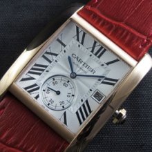 CARTIER タンクアングレーズ イエローゴールド ホワイト文字盤 薄型