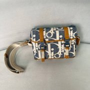 DIOR ヒットザロードデニム×レザーフラップメッセンジャー サイズ:24x18cm