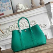 HERMES ガーデン 30cm カーフレザー ミントグリーン ハンドバッグ セミハンドメイド 30cm Garden 30cm サイズ:30cm