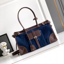 PRADA 1BA433 カーフスキン 斜め掛けバッグ、ショルダーバッグ、ハンドバッグ 大 38x24x12cm サイズ:38x24x12cm