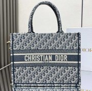DIOR 1286 ストライプ、刺繍、レター ブルー、ベージュ ハンドバッグ、トートバッグ 中 36.0x27.5x16.5cm サイズ:36x27.5x16.5cm