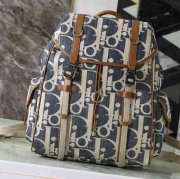 Dior ディオールヒットザロード フラップ リュック オブリーク ブルー 1HTBA205 サイズ:43x43x18cm