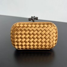 BOTTEGA VENETA BV 8651 ノット イブニングバッグ シルク編み蛇皮トリム 16x10cm サイズ:16x10cm
