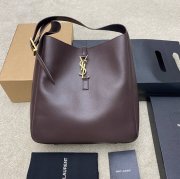 SAINT LAURENT 753837 ブラウン、ゴールド 脇下バッグ 大、クラシック 31x30x13cm サイズ:31x30x13cm