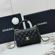 CHANEL AS2215 ラムレザー 菱格紋 ゴールド 斜め掛けバッグ クラシック 小 19×14×9cm サイズ:19×14×9cm
